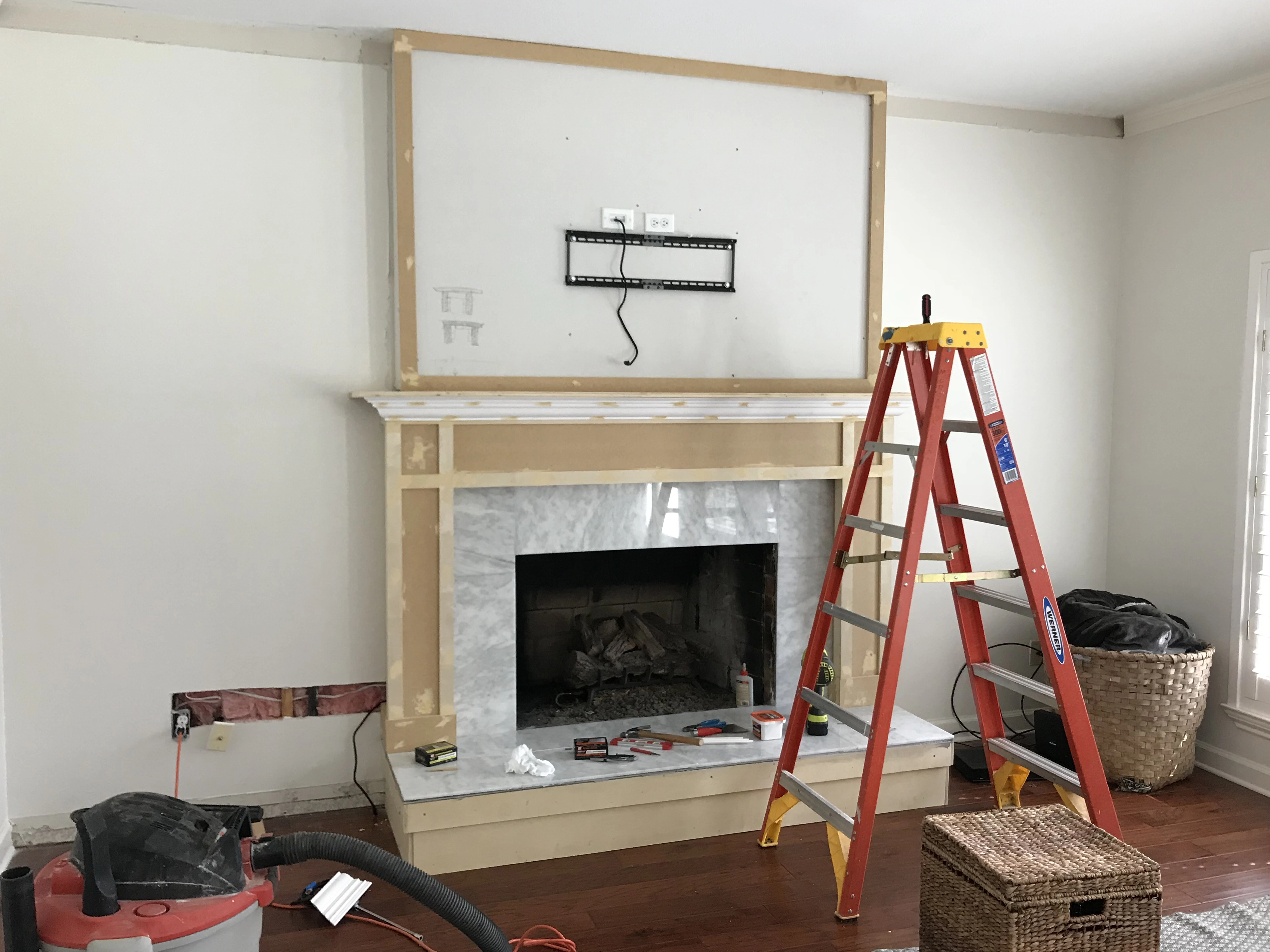 Fireplace surround in a North Texas home